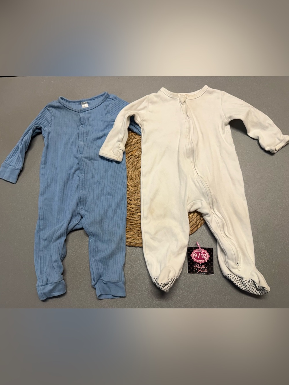 Cozy Kids Footed Pajama Set — Blue & White